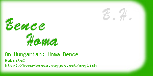 bence homa business card